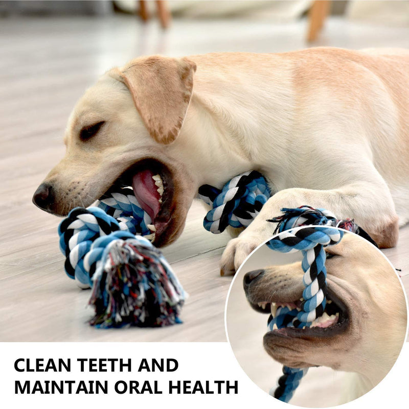 WHALE LEAPING Dog Rope Toys for Aggressive Chewers, 3 Feet 5 Knots Indestructible Dog Chew Toys Tough Nature Cotton for Medium and Large Breed，Dog Tug of War Dog Toy Teeth Cleaning - PawsPlanet Australia