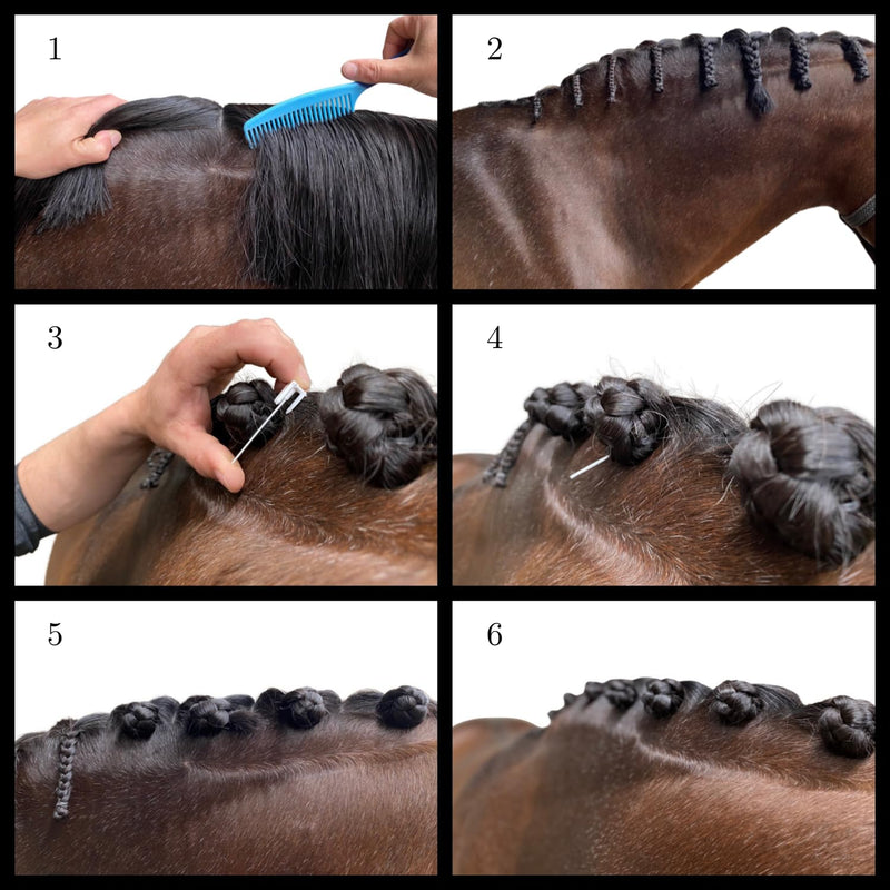 Quick Knot® Deluxe | Mane clip for horses | Suitable for horses and ponies | Reusable (Standard, Black) Standard - PawsPlanet Australia