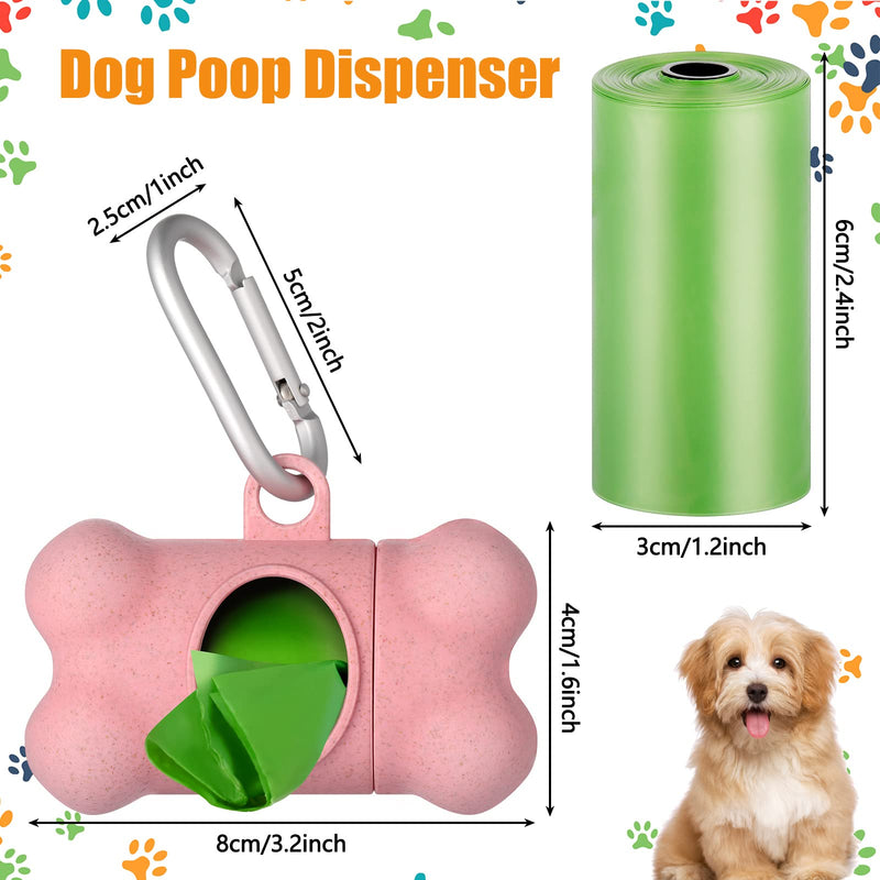 3 Sets Dog Poop Bag Dispenser Waste Bags Holder Dispenser Bone Doggy Bags Dispenser with Leak-proof Dog Poop Pickup Bags and Hooks for Dogs - PawsPlanet Australia