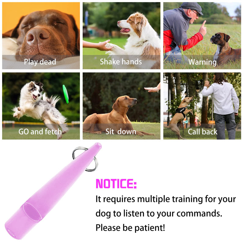 ICOUVA 2Pcs Professional Dog Whistle,Dog Whistles for for Recall Plastic Dog Training Whistles with Lanyard for Barking Control,Good Frequency for Most Breeds of Dog,Food Grade Plastic[Black&Purple] - PawsPlanet Australia