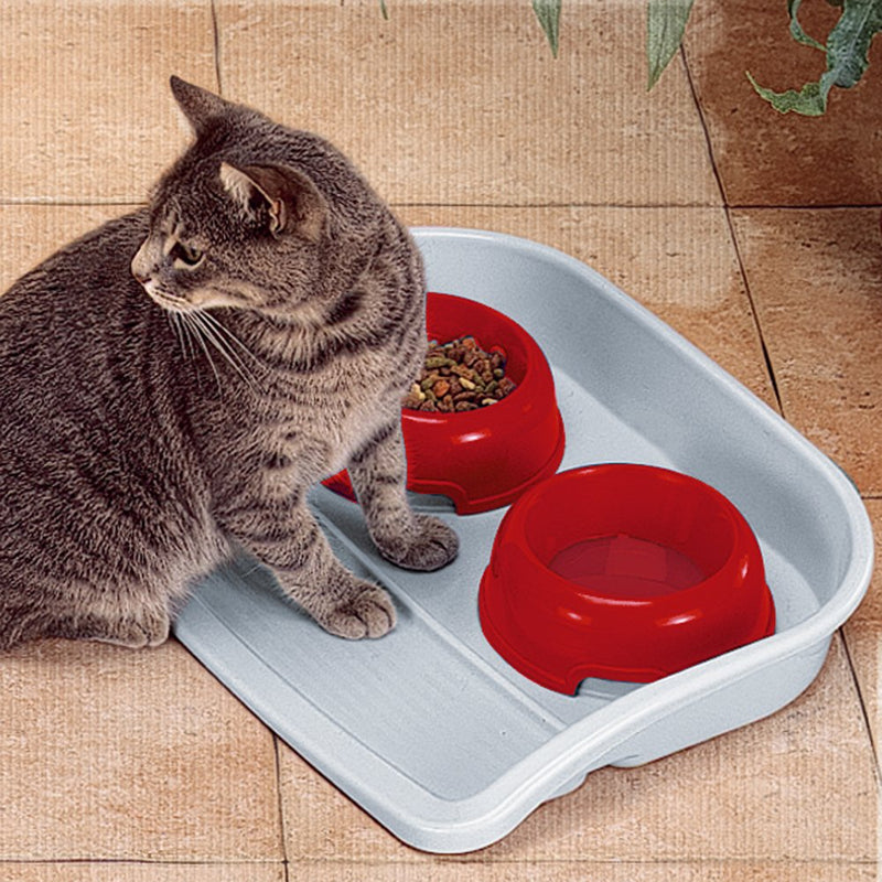 [Australia] - Ferplast Cat and Dog Food Lindo Bowl/Tray, Red 