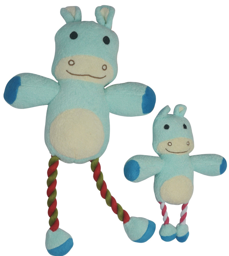 [Australia] - Ebelyn Squeaky Plush Toys for Dogs with Ropes. Hippo & Raccoon Characters. Lightweight, Soft with Playful Squeak. Pet Toys from Raccoon (Big) 