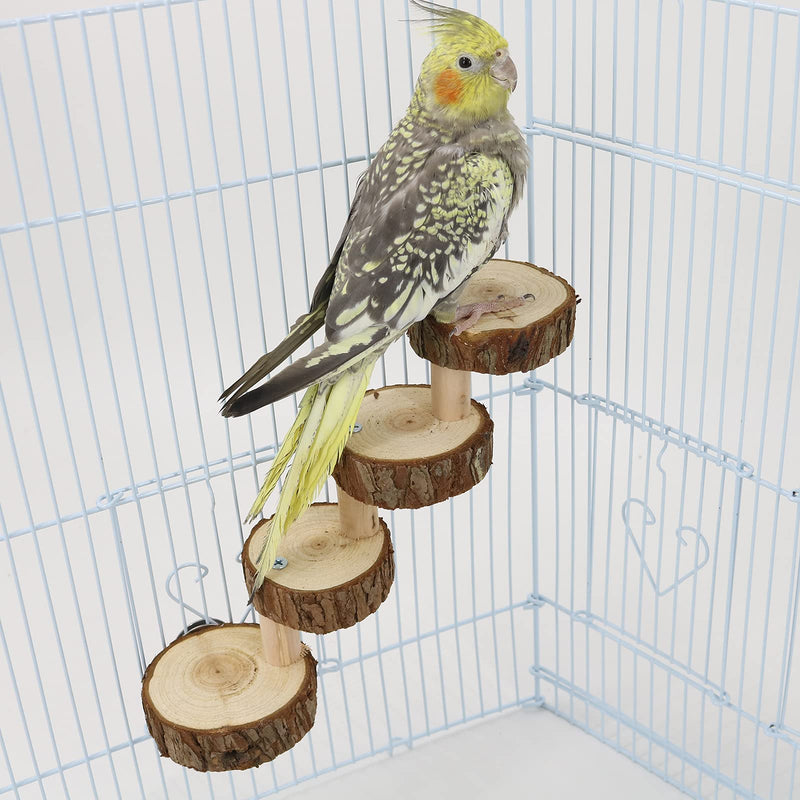 YINGGE Pet Parrot Bird Cage Perches Square Wooden Stand Platform Budgie Toys Bird Tree Perches for Parakeets， Bird Platform Perch Playground for Budgie Parakeet， Natural Wood Bird Perch Stand - PawsPlanet Australia