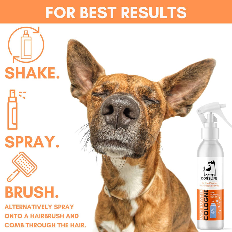 Baby Powder Dog Cologne | Replenishes, Deodorises & Conditions Coats | 2-in-1 Cologne & Conditioner | Natural Lasting Cologne For Dogs | 250ml Perfume Spray For Dogs & Puppies Baby Powder - PawsPlanet Australia