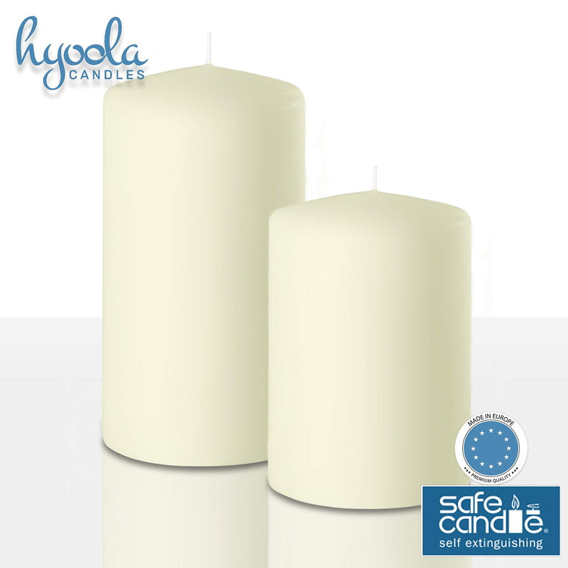 Hyoola Ivory Pillar Candles 2-inch x 4-inch - Unscented Pillar Candles - Set of 4 - European Made - PawsPlanet Australia