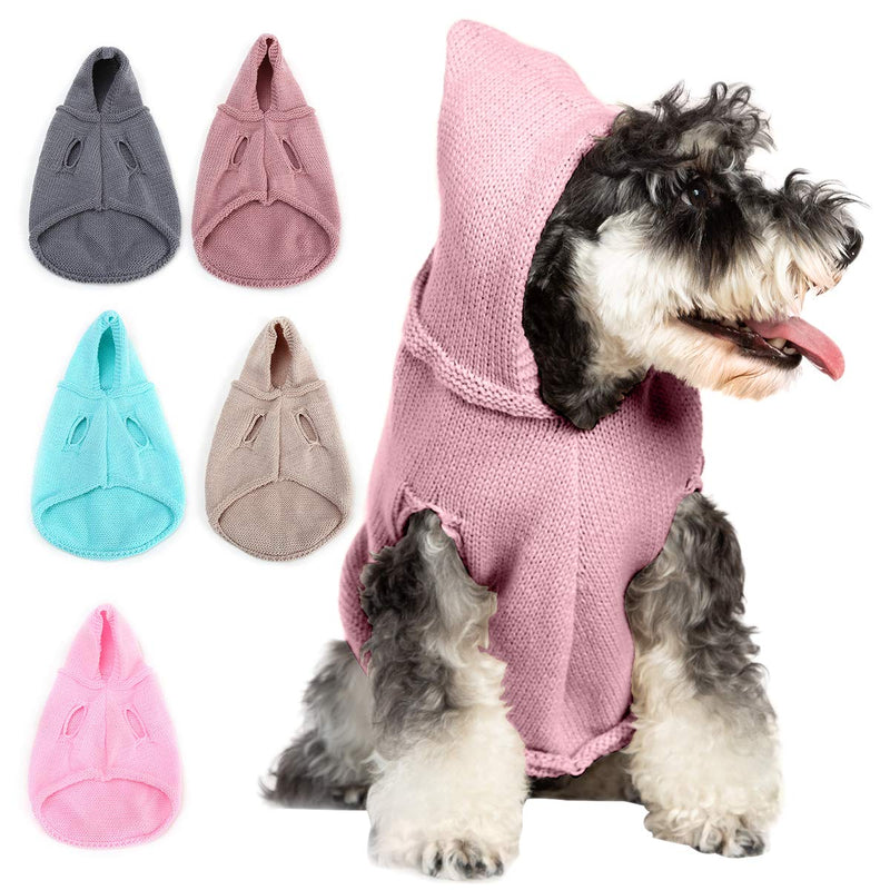 DERCLIVE Pet Dog Warm Jumper, Pet Winter Knitted Sweater Dog Puppy Clothes Hooded Knitwear - PawsPlanet Australia