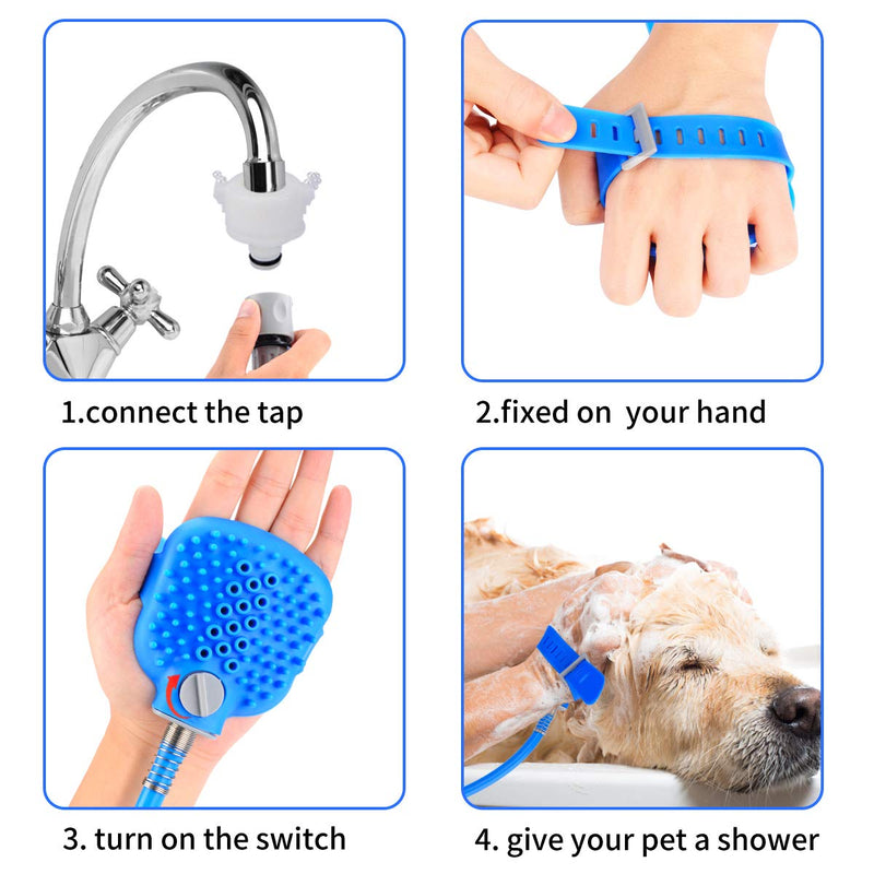 [Australia] - Pet Bathing Tool，Dog Sprayer for Shower,Pet Grooming Head with Hose Attachment, 2.5M in Length Compatible Indoors and Outdoors 