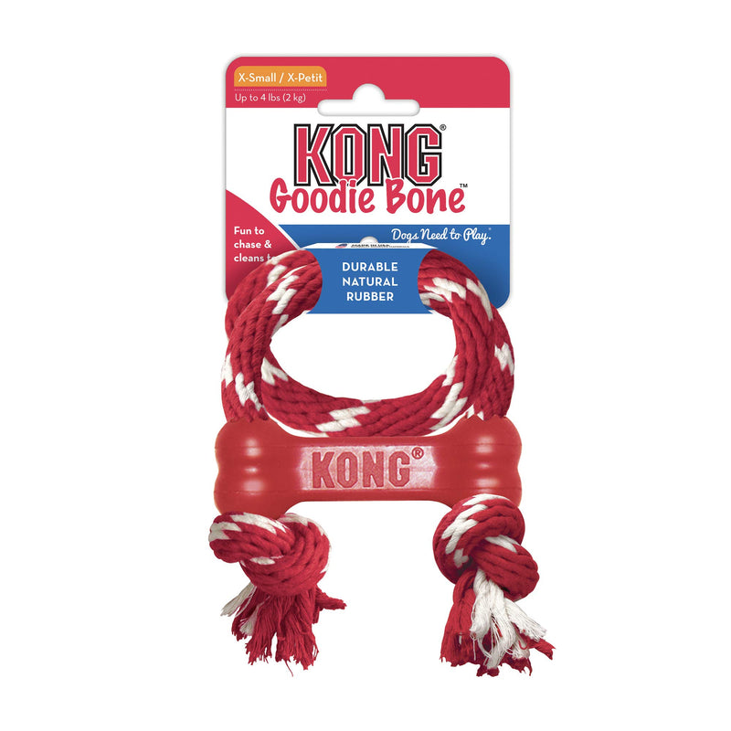 [Australia] - KONG Goodie Bone with Rope Dog Toy X-Small Standard Packaging 