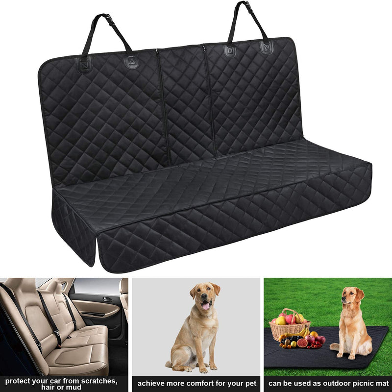 Satisby Dog Car Seat Cover, Non-slip& Scratch Proof Pet Seat Cover 54"W x 47" L (Universal Size),for Most Cars/SUVs, with Adjustable Pet Dog Car Seat Belt and Cleaning Brush&Carry Bag Rear Seat Cover for Dog - PawsPlanet Australia