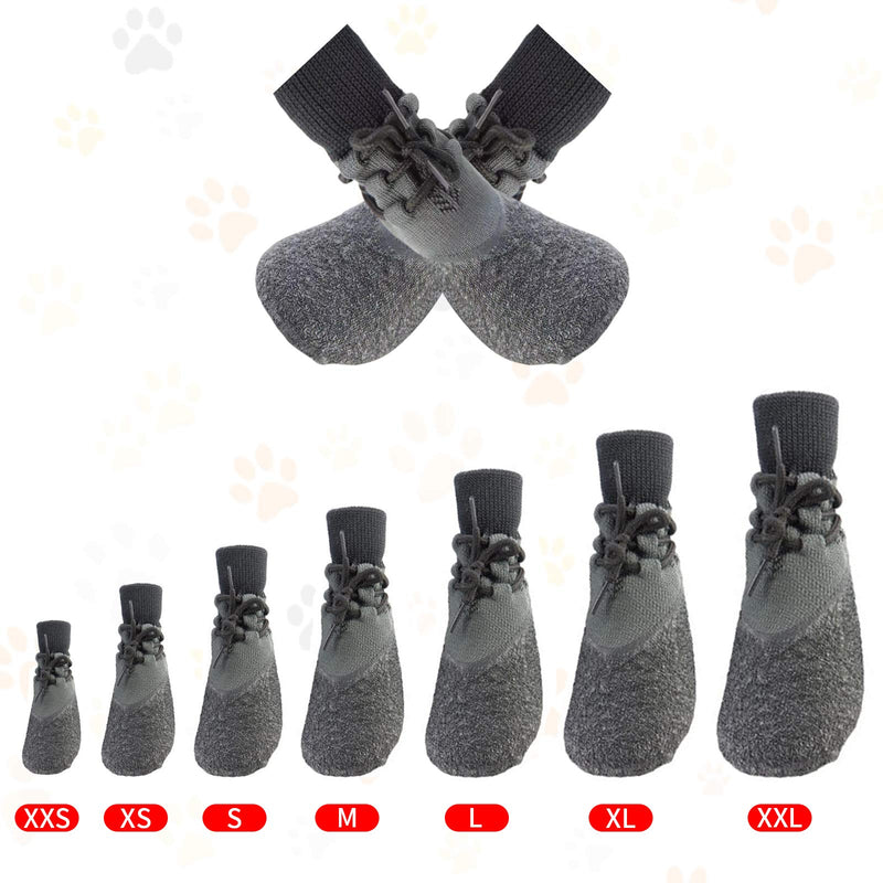 TIMCANPY Dog Socks Anti-Slip Knit Dog Paw Protector Waterproof Dog Booties for Indoor Outdoor Wear XS - PawsPlanet Australia