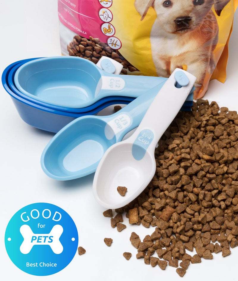 [Australia] - Petfactors Set of Five Pet Food Scoop, Plastic, Measuring Cups, for Dog, Cat and Bird Food 