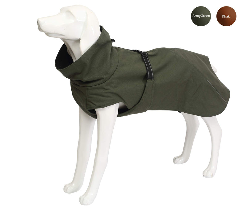 babepet Martin Dog Winter Coat,Warm Coat,Outdoor Dog Apparel with Chest Strap,Cotton Duck Canvas Waterproof Dog Jacket Winter Warm S(Back:14CM) Green - PawsPlanet Australia