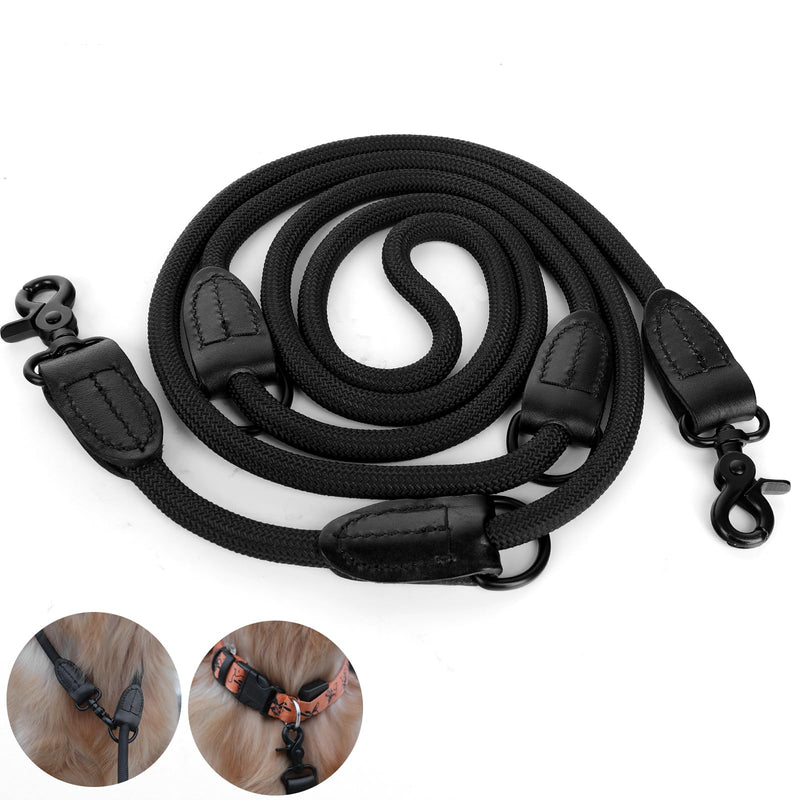 Dog leash, adjustable double leash for large and medium dogs, lead with 2 carabiners (2.3M) 2.3M - PawsPlanet Australia