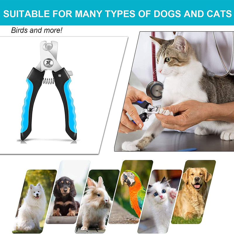 EasyULT professional claw scissors for dogs, stainless steel claw pliers, high quality claw care, nail scissors, claw care, professional claw cutter with protective safety lock and nail file - PawsPlanet Australia