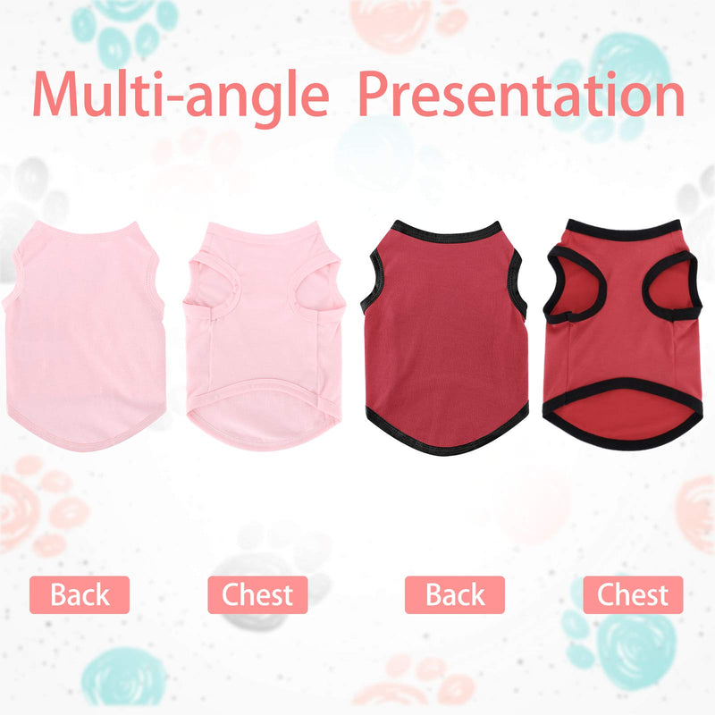 6 Pieces Dog Shirts Pet Puppy Blank Clothes Breathable Dog Plain Shirts Soft Puppy T-Shirts Clothes Outfit for Dogs Cats Puppy Small Black, Pink, White, Green, Red, Gray - PawsPlanet Australia
