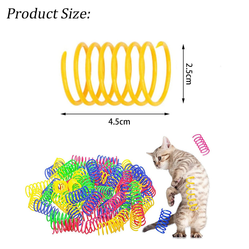 GEFIRE Pack of 40 Cat Toys Spiral 4.5 cm Cat Toys Spirals Plastic Spiral Cat Toys, Cat Toys, Interactive Cat Toys for Cats, Kittens, Pets (4 Colors) - PawsPlanet Australia