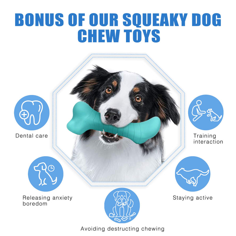 Amai Peto Dog Chew Toys for Aggressive Chewers, Durable Tough Toys for Large Dog, Indestructible Natural Rubber Stick Dog Toys, Non-Toxic Interactive Squeaky Toys for Puppy Mint Green - PawsPlanet Australia