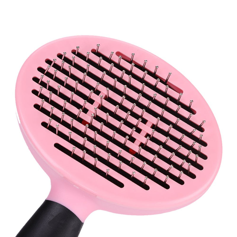 Slicker Brush Cat Dog Grooming Brush Comb Self Cleaning Pet Massage Bath Brush for Long Medium Short Hair Dogs Cats Pet Stainless Steel Metal Dog Brush Removes Dead Undercoat and Loose Hairs,Pink Pink - PawsPlanet Australia