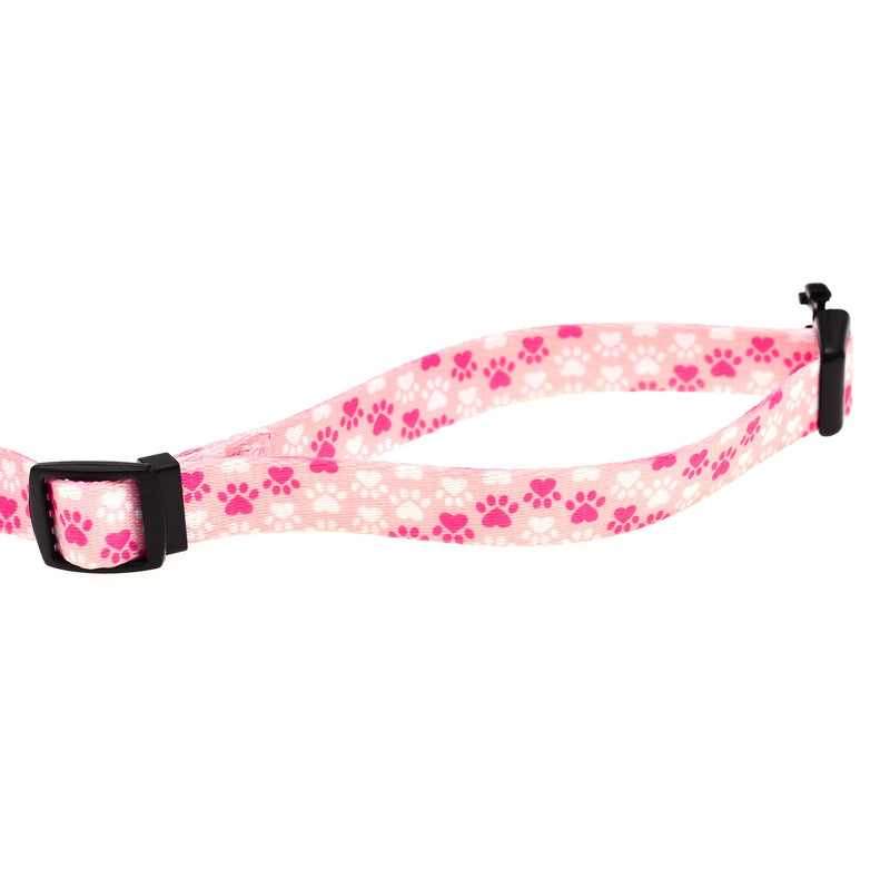 [Australia] - Mile High Life | Dog Collar | Cute Patterns | Soft Smooth Fabric | Small/Medium/Large (6 Colors 3 Sizes) Medium Neck 13"-17" -40 lb Pink Foot 