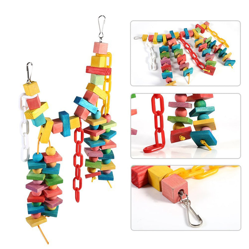 Yosoo Wooden Parrot Chew Toy Pet Birds Cage Bite Toy Birds Hanging Swing Scratcher Perch - PawsPlanet Australia