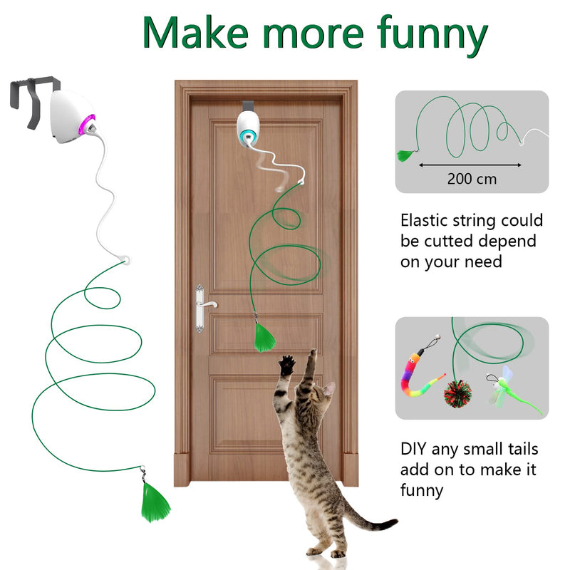 AUKL Cat Toys Hanging Door Automatic Cat Toy Interactive Elastic Rope with Feather, Cat Catching Game Door Hanger (Hanging cat Toy) Hanging cat toy - PawsPlanet Australia