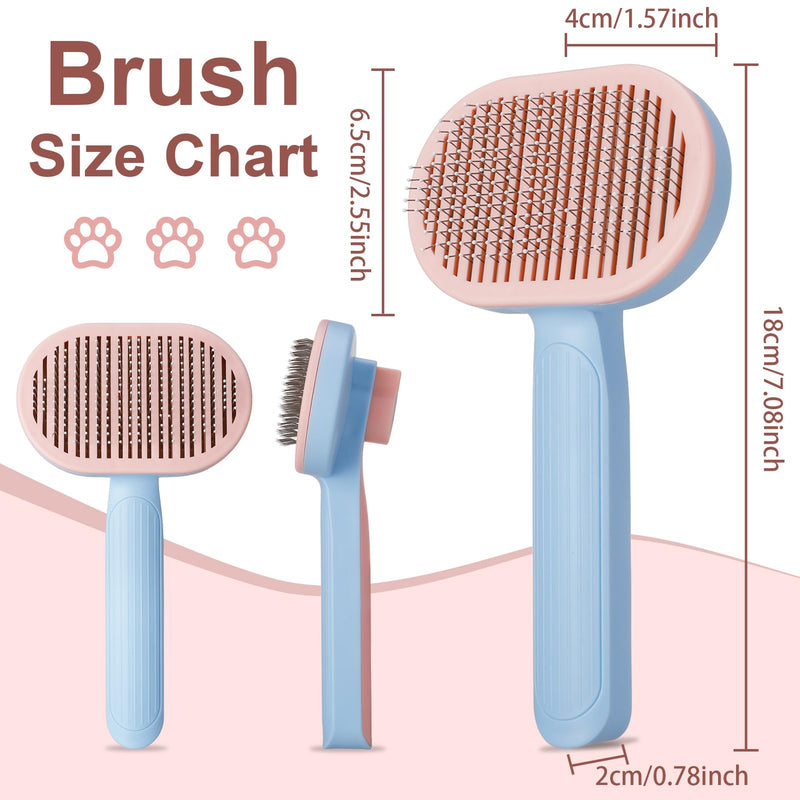 FRIUSATE Pack of 2 cat brush, dog brush, pet brushes with massage particles, cat grooming brush, multifunctional pet hair removal comb - removes loose hair and tangles - PawsPlanet Australia