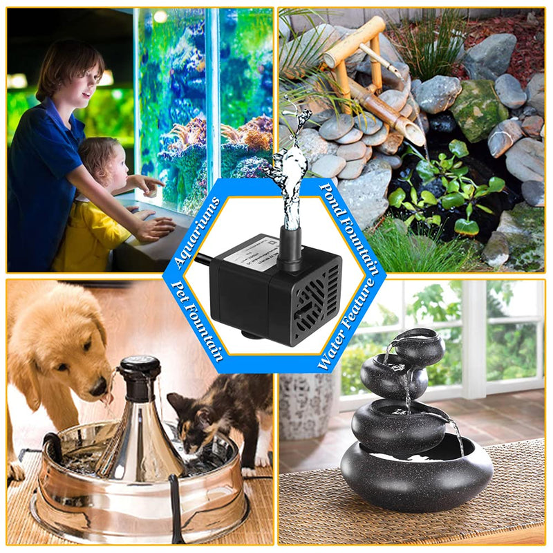 PULACO DC 5V USB Mini Submersible Water Pump for Pet Fountain, Aquarium Fish Tank, Pond, Fountain, Hydroponics - PawsPlanet Australia