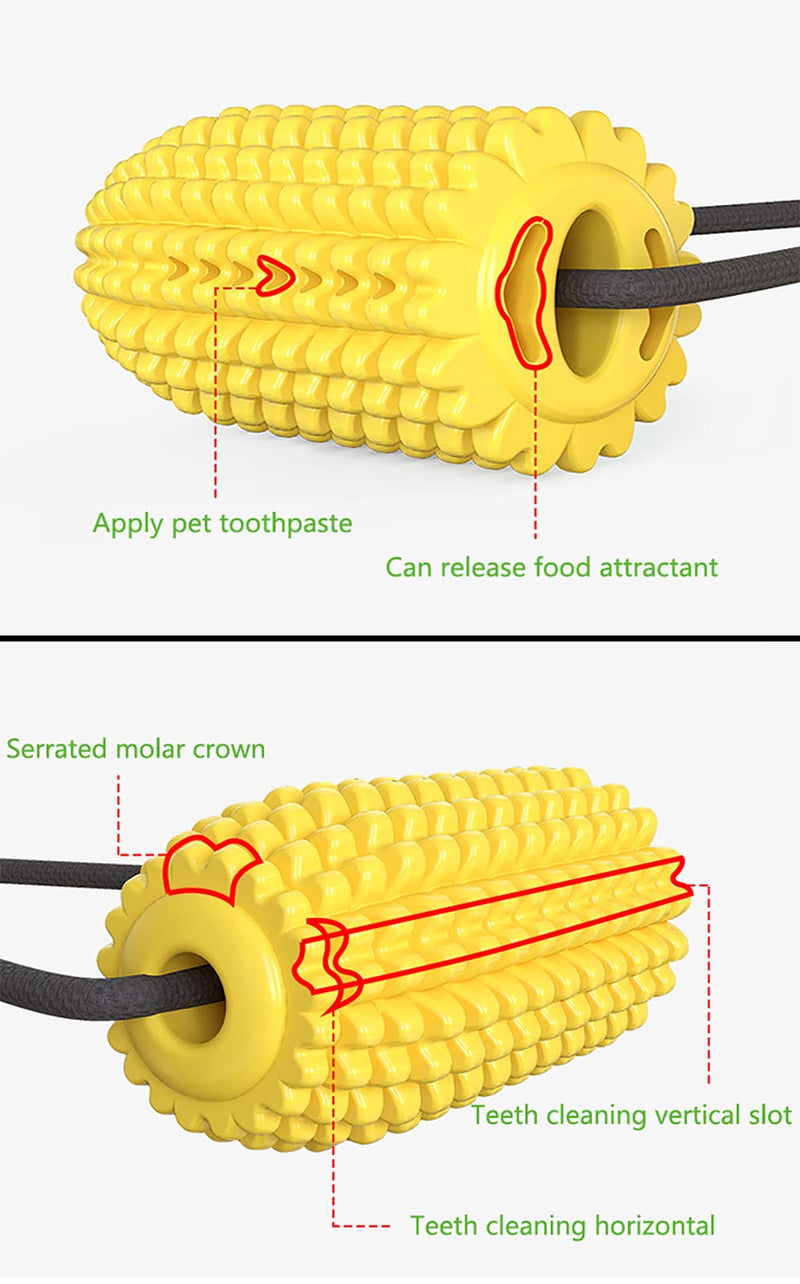 N/G Suction Cup Dog Corn Shaped Dog Toothbrush Self Playing Pet Molar Bite Toy with Chew Rubber Ball - PawsPlanet Australia