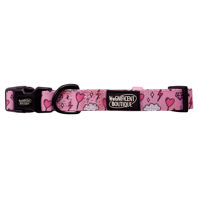 Wagnificent Boutique Soft Comfortable Neoprene Padded Adjustable Dog Collar for Pups and Cats in Sizes Extra Small, Small and Medium (Candy Clouds, Medium) Candy Clouds - PawsPlanet Australia