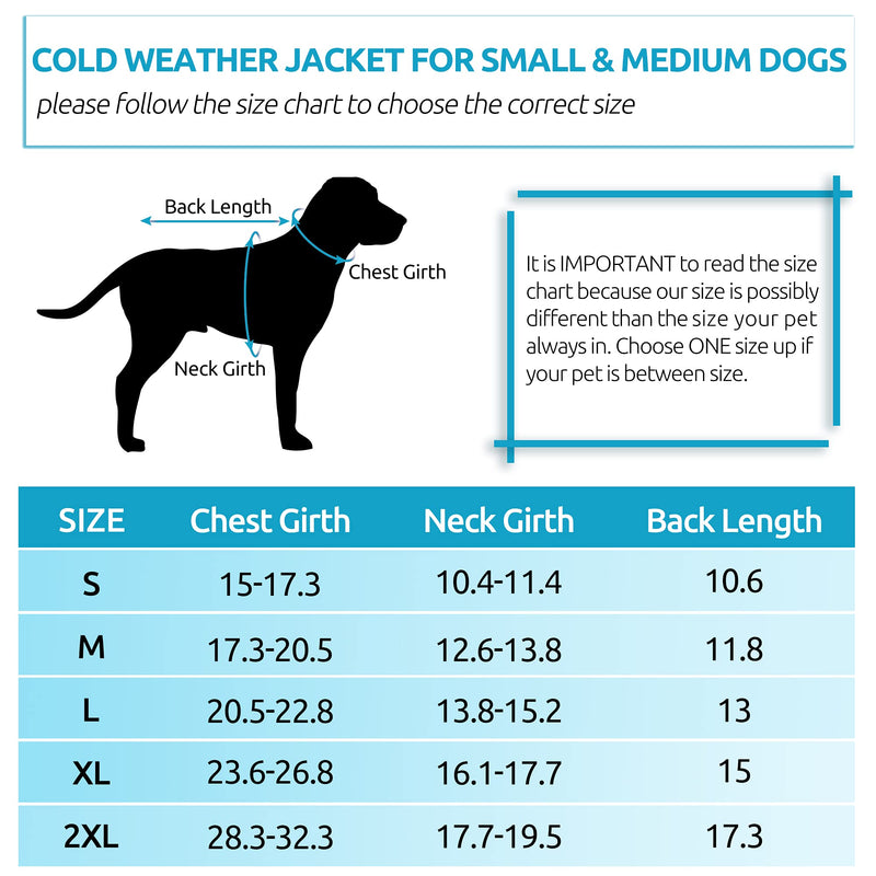 Queenmore Cold Weather Dog Jacket, Reversible Waterproof Adjustable Reflective Ultra-Lightweight Dog Vest for Small, Medium, Large Dogs Blue/Yellow - PawsPlanet Australia