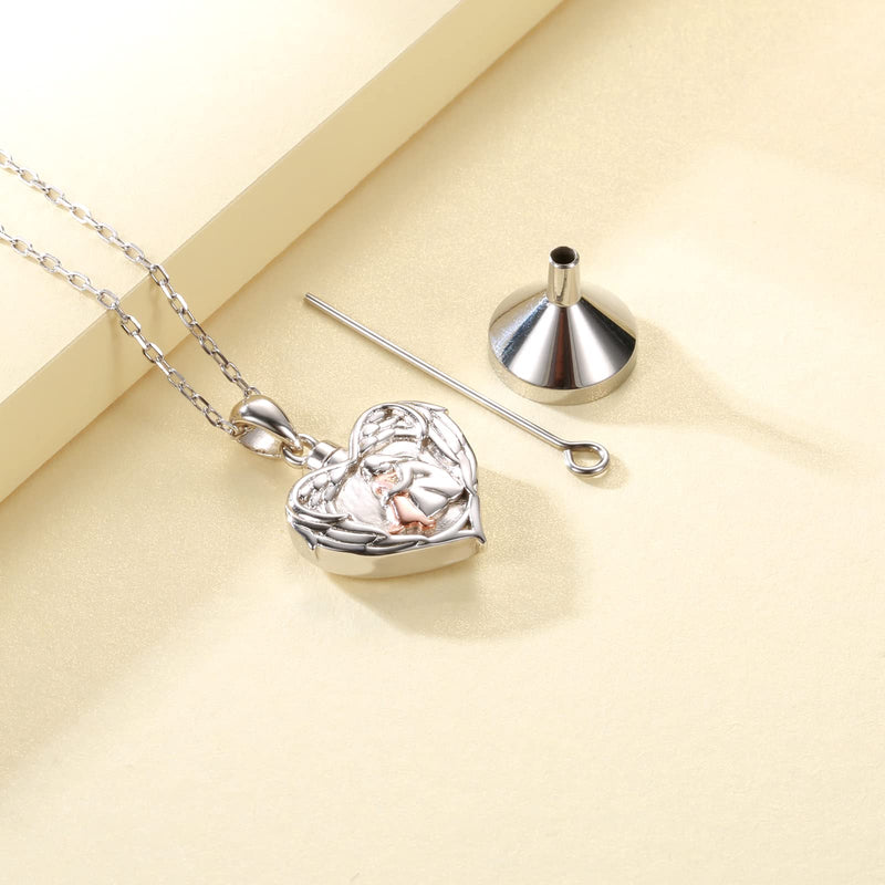 925 Sterling Silver Dog Urn Necklaces for Ashes - Memorial Keepsake Pendant Pet Cremation Jewelry Gifts for Girls - PawsPlanet Australia