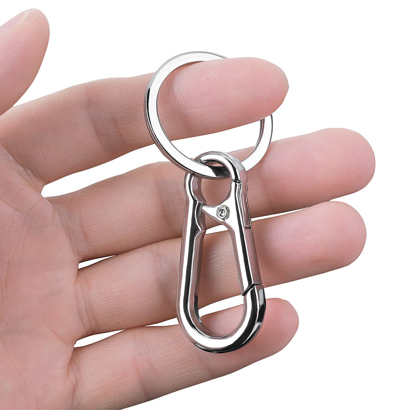 Molain Metal Keychain Carabiner Clip Key Ring Chain Clips Hook Holder Organizer for Unisex 4 Packs Silver M - PawsPlanet Australia