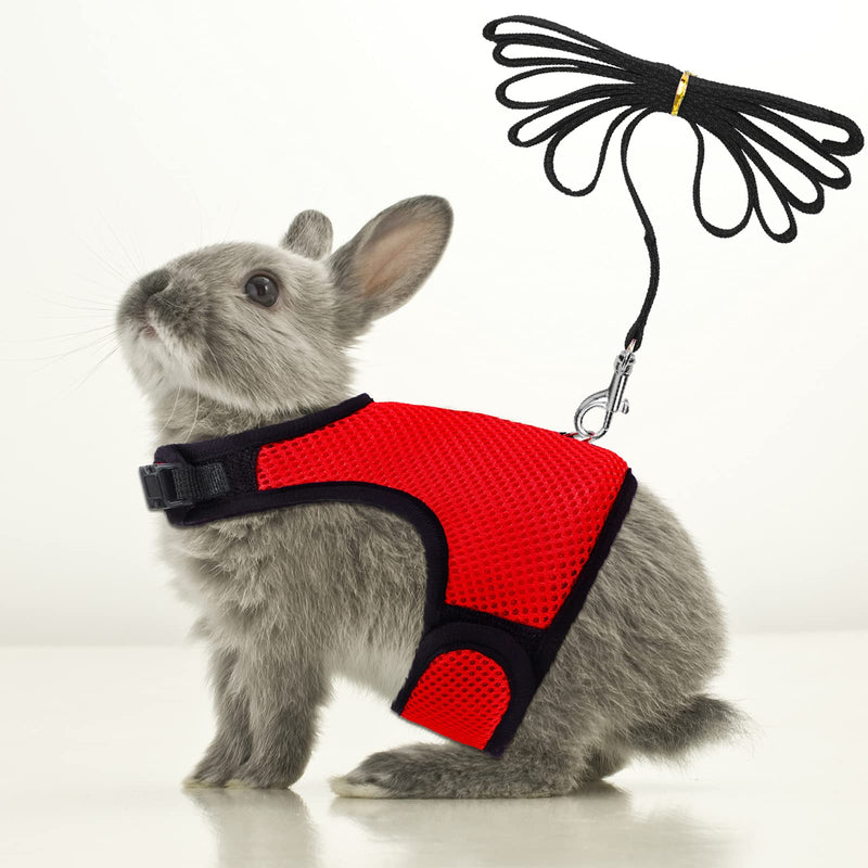 4 Pieces Rabbit Harness and Leash Set Bunny Leash Buckle Breathable Mesh Vest Rabbit Accessories for Kitten Puppy Small Pets Walking - PawsPlanet Australia