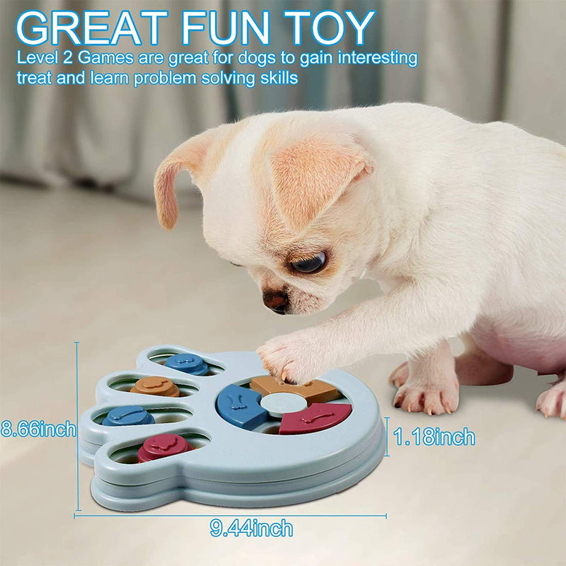 Dog puzzle toy - Slow Feeder - Interactive Training Toy Box - Creative Dog Smart Beginner, Improve Dog's IQ, Non-Slip Slow Feeder for Puppy Dogs Boredom(Blue) Paw print-Blue - PawsPlanet Australia