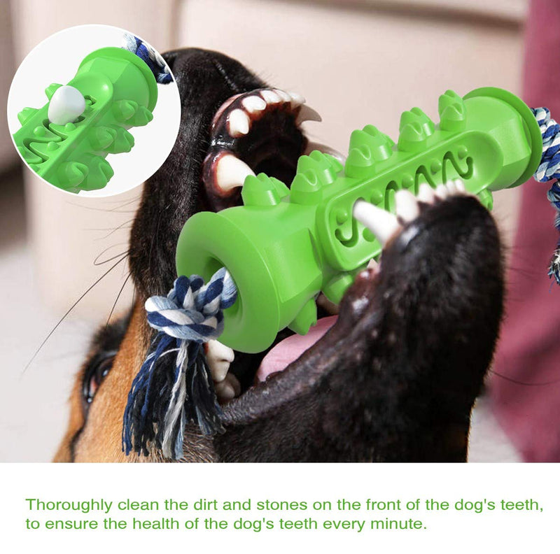 Dog Toothbrush Chew Toy – Food-Grade Soft TPR Dog Teeth Cleaning Toy – Tough Dog Toys with Rope Ends – Improved Oral Care – Ideal for Small, Medium, Large Breeds - PawsPlanet Australia