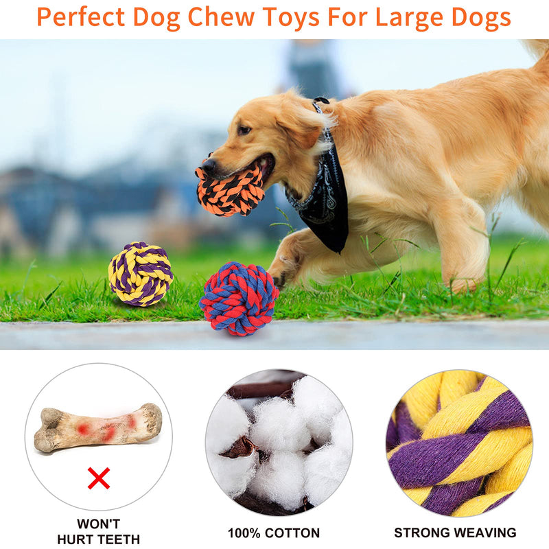 G.C 6 Pack Dog Rope Toy for Aggressive Chewers Large Breed, Indestructible Tough Dog Chew Toys, Durable Toothbrush, Interactive Heavy Duty Rope Ball for Medium Small Puppy Pet - PawsPlanet Australia