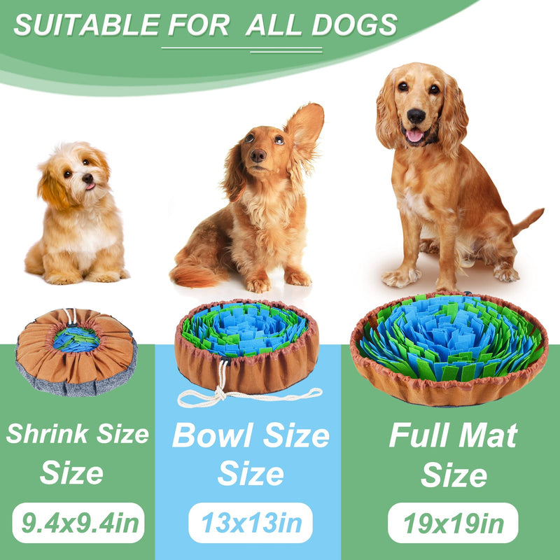 Vivifying Snuffle Mat for Dogs,Durable Pet Feeding Mat, Washable Interactive Game Toy Dog Mat for Large Dog and Puppies（Diameter: 19.3in / 49cm） Blue Green - PawsPlanet Australia