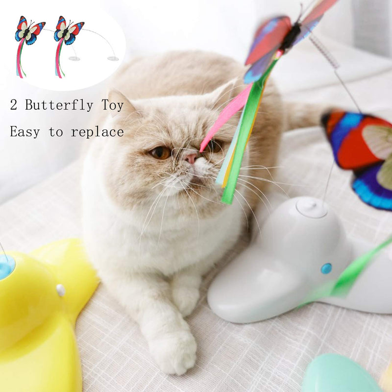 Vealind Interactive Cats Toy Play Teaser 360°Electric Rotating Butterfly Indoor Cat Toys - PawsPlanet Australia