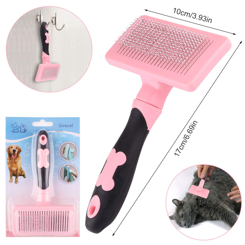 Makerfire Dog Brush Slicker,Grooming Brush for Large to Small Dog or Cat With Short to Long Hair Helps Striping, Finishing, Detangling, Deshedding-Pink Pink - PawsPlanet Australia