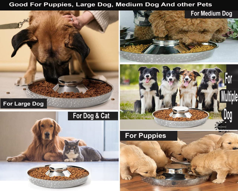 King International Stainless Steel 2 Puppy Bowls,Puppy Food Bowl,Puppy Bowls for Small Dogs,29cm,Puppy Bowl,Puppy Supplies,Puppy Feeder,Puppy Feeding Bowls for Litters - PawsPlanet Australia