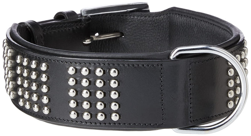 Nobby Vinto Leather Dog Collar, 60 cm Length x 50 mm Width, Black - PawsPlanet Australia