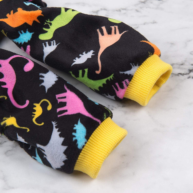 CuteBone Soft Puppy Pajamas Cute Dog Pjs Jumpsuit Pet Clothes Apparel XS(Chest Girth12’’-12.5’’ Back Length7.5’’-8’’) Black Dino - PawsPlanet Australia