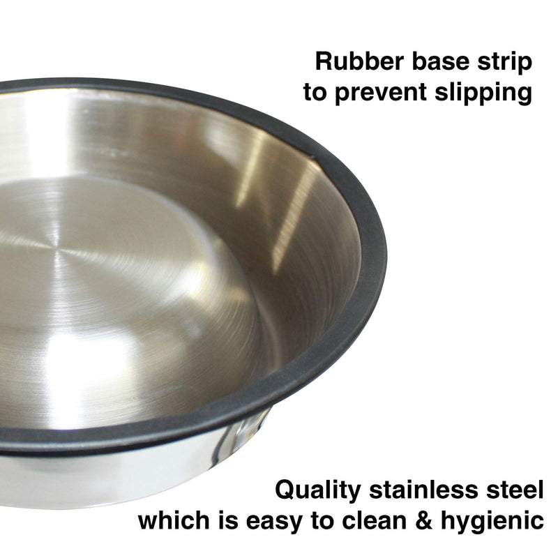 Feeder Stainless Steel Bowl Dog Bowl, Water Bowl Food Bowl For Dogs and Cats, Non Tip Slip Rubber Bottom (Medium) Medium - PawsPlanet Australia