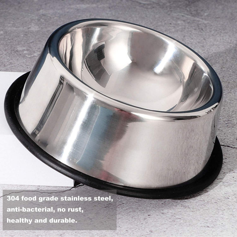 SUOXU Dog Bowls, Upgrade 0.6mm Thicken Stainless Steel Metal Dog Bowl, Cat Dog Feeding Bowls, Rubber Non-slip Medium and Large Dog Feeder Bowls And Water Bowls (M-1PCS) M-22CM-1PCS - PawsPlanet Australia