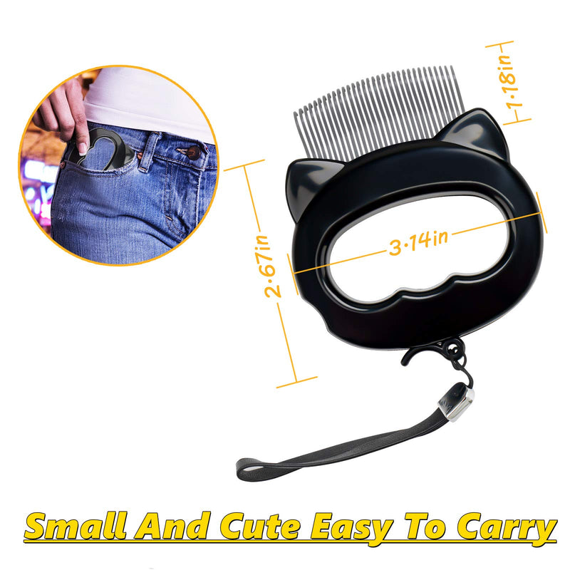 Cat Comb,Pet Dematting Short & Long Hair Removal Massaging Shell Flea Combs Grooming Shedding Soft Massage Deshedding Brush for Cats Dog Undercoat Tangles Matted Fur Remover Tool for Cats Black - PawsPlanet Australia