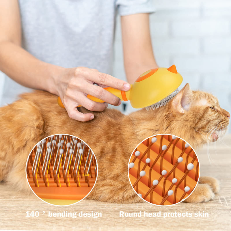 Dog brush, cat brush, self-cleaning pet brushes for dogs, cats, medium and long hair, clean pet hair from the brush with a button - PawsPlanet Australia