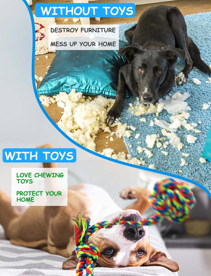 Decyam Dog Toy Dog Chew Toy Ropes, Puppy Cotton Rope Toy for Small Dogs, Interactive Dog Toy for Boredom (4 Pack) 4 Pack - PawsPlanet Australia