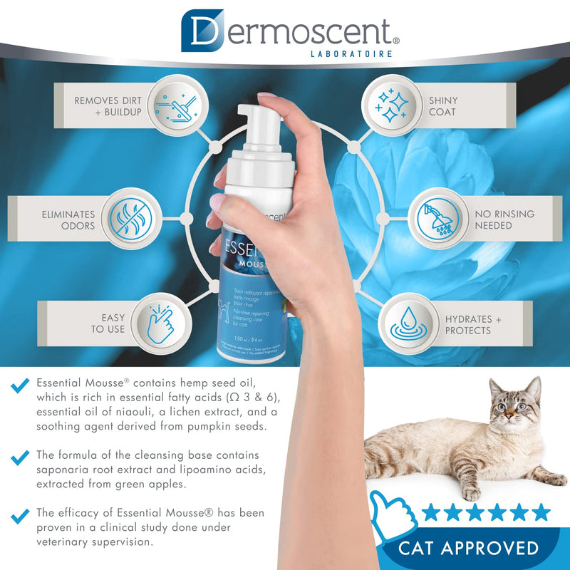 Dermoscent 920-7226 Essential Mousse for Cats, 150 ml - PawsPlanet Australia