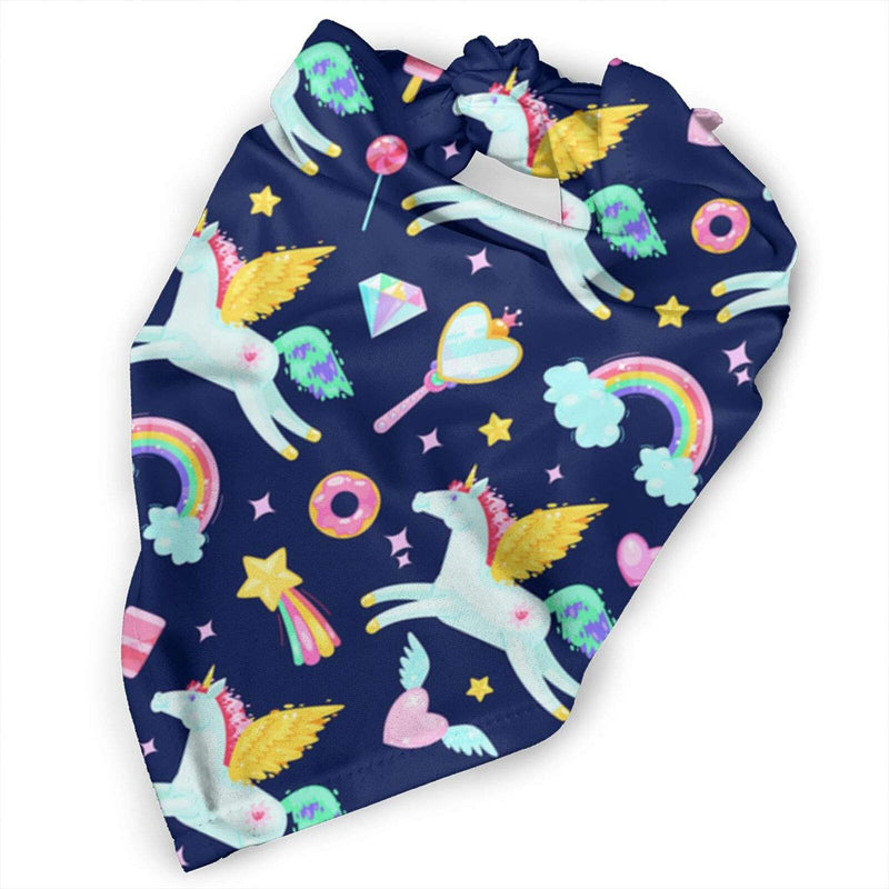 Unicorn Rainbow Stars Dog Bandana Scarf Triangle Bibs Pet Accessories Cat Kerchief - PawsPlanet Australia