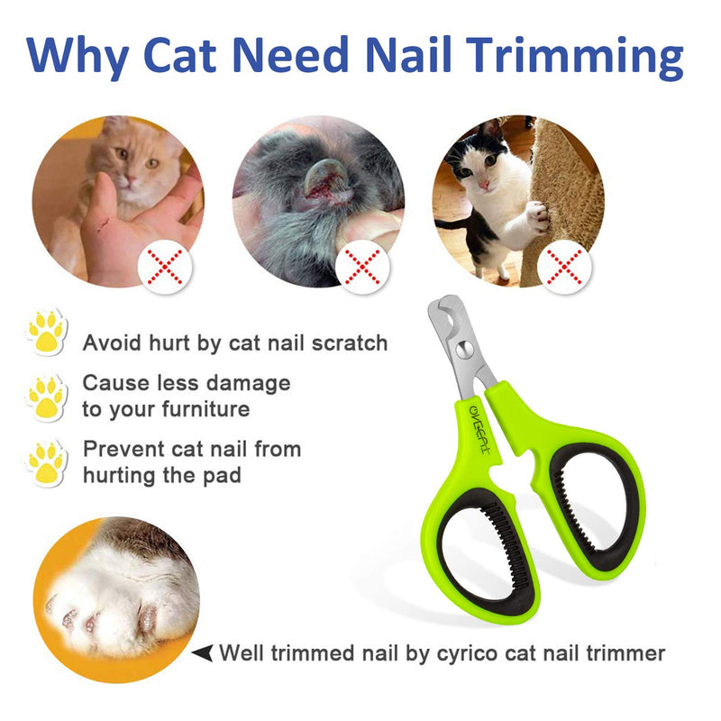 OneCut Pet Nail Clippers, Update Version Cat & Kitten Claw Nail Clippers for Trimming, Professional Pet Nail Clippers Best for a Cat, Puppy, Kitten & Small Dog (Green) Green - PawsPlanet Australia